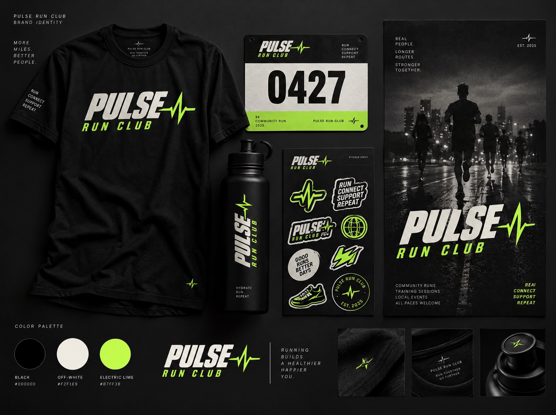 Pulse Run Club brand identity