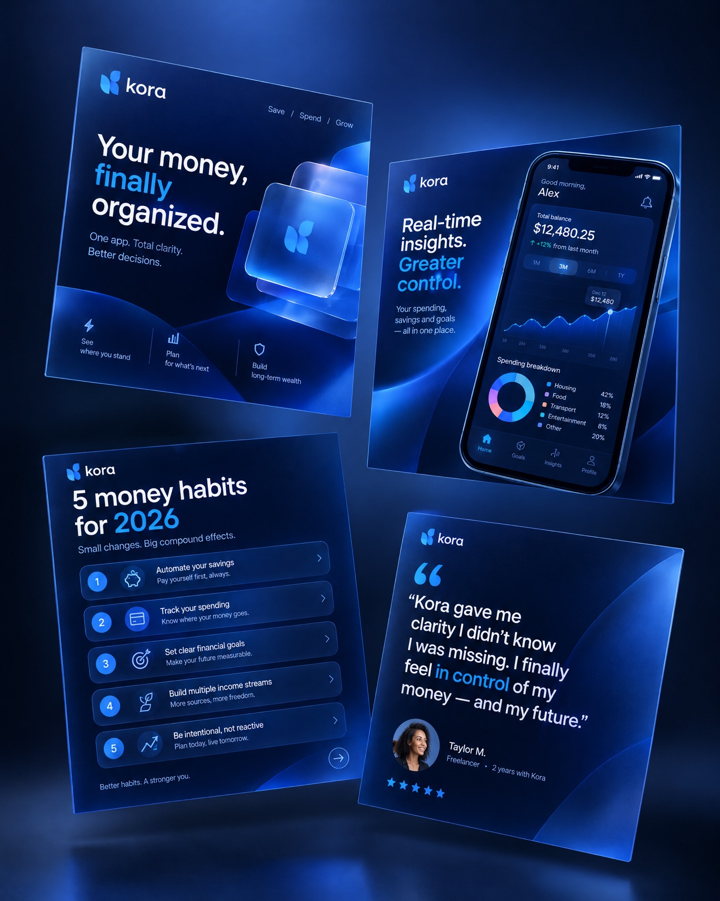 Kora fintech Instagram posts