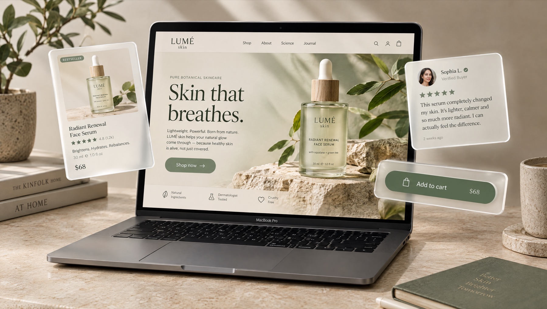 Lumé Skin website